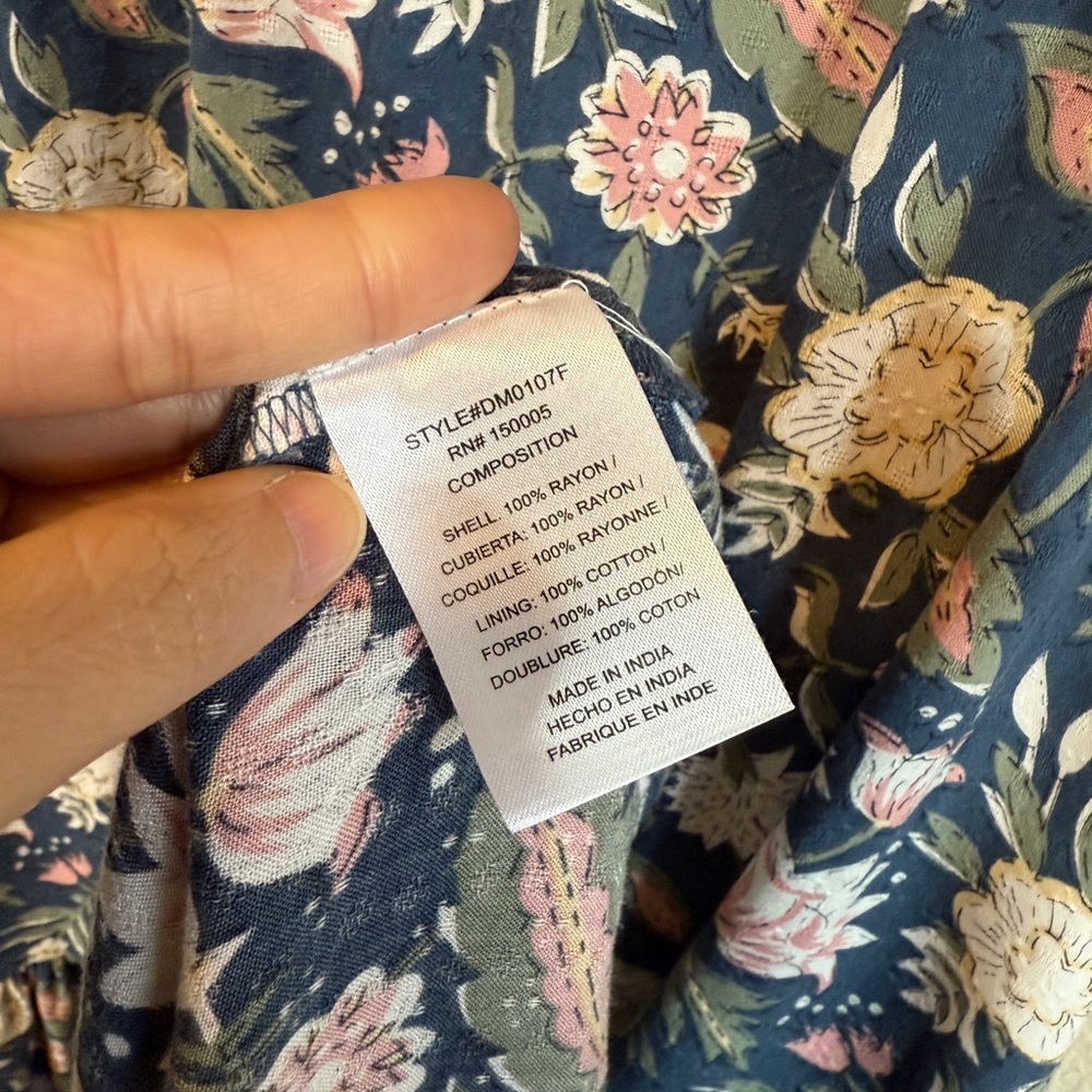 dRA Los Angeles Floral Blue Dress-Size S - Picture 7 of 7